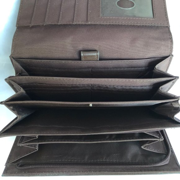 Liz Claiborne ChocolateBrown Faux Leather Wallet - Picture 8 of 11